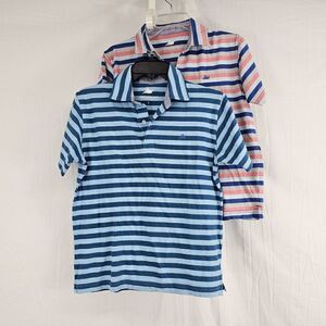 Southbound Lot Of 2 Boys Polo Shirts Blue Pink Gray Size Large Short Sleeve